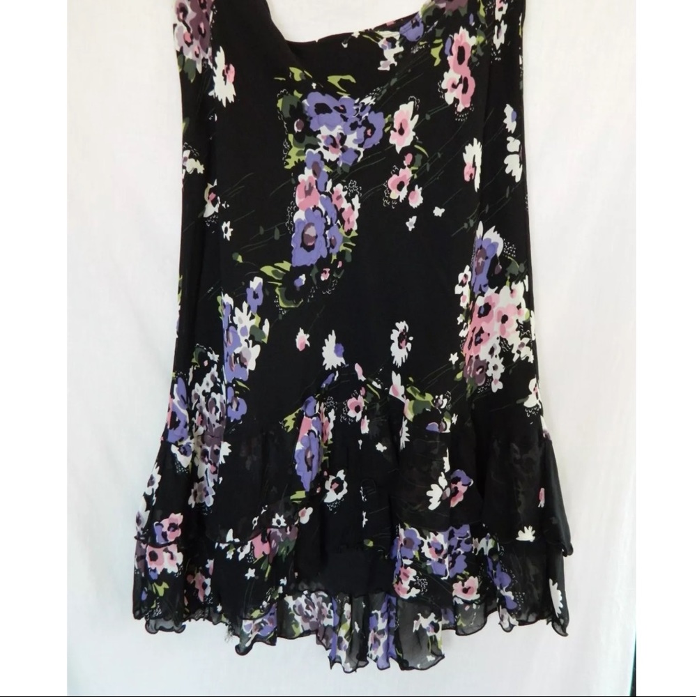Vintage 90s Betsey Johnson Floral Ruffle Skirt 12